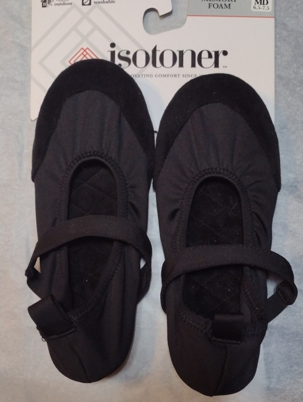 isotoner Black Women's Mary Jane Style Slip-On Shoes NWT